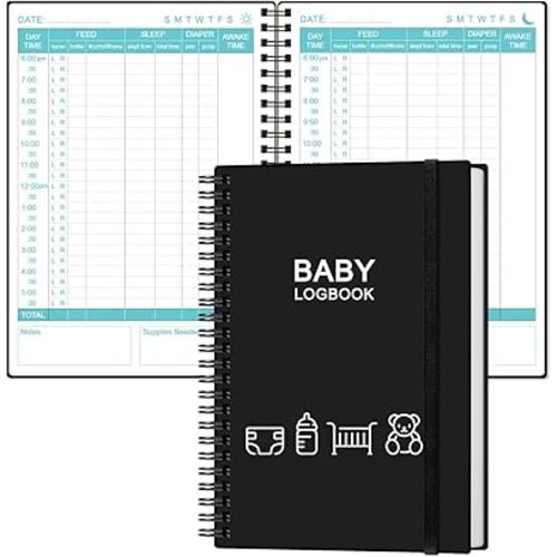 Baby's Daily Log Book - A5 Baby's Tracking for Newborns, Fill Pages to Track and Monitor Your Newborn Baby's Schedule, Black