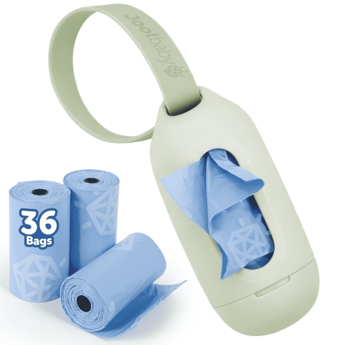 Jool Baby On-the-Go Diaper Disposal Bag Dispenser (Sage) + 3 Refill Rolls