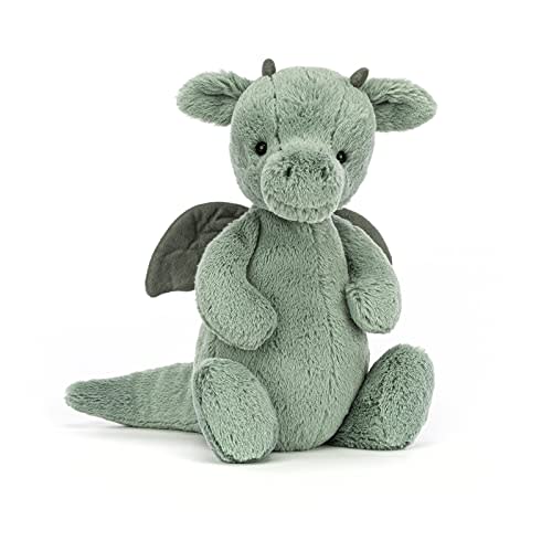 Jellycat Bashful Dragon Stuffed Animal, Medium 12 inches - Mythical Plush Toy - Classic Children's Gift
