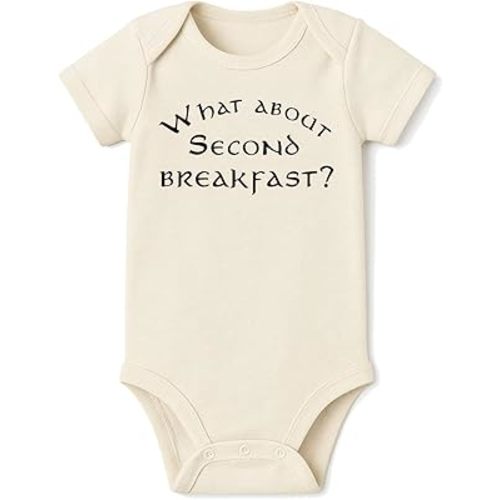 Brain Juice Tees What About Second Breakfast Onesie® - 100% Cotton -Cream Color