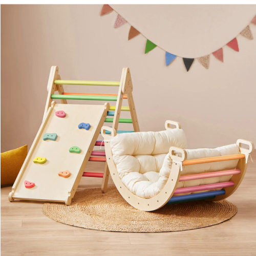 Tiny Land® 7-in-1 Rainbow Climbing Set with Play Pad