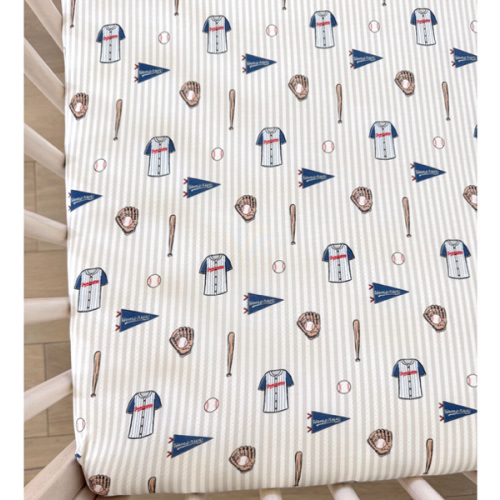 Blue Baseball Crib Sheet – In My Jammers