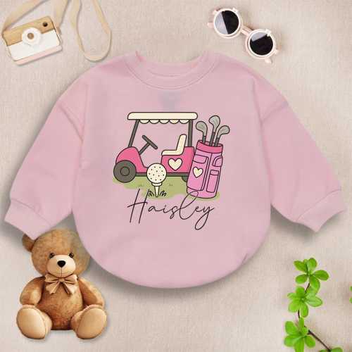 Custom Girls Golf Baby Romper, Golf Birthday Baby Bodysuit, Golf Ball Marker Romper, Golf Birthday Gift