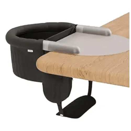 Lalo - The Hook-On Chair with Tray and Footrest - Portable High Chair for Babies and Toddlers up to 37lbs - Compact, Easy-to-Use Design - Fits Tables 0.8'' to 2.95'' Thick - Travel Bag Included