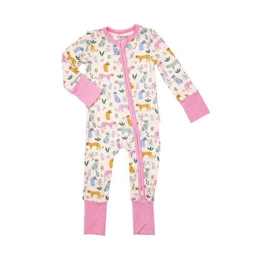 2 Way Ruffle Zipper Romper - Leopard