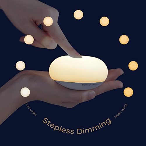 EASZZZ Baby Night Light, Nursery Night Lamp for Breastfeeding, Soft BPA FREE Silicone Touch Night Lamp, Eye Caring, Easy Flip Design, Stepless Dimming, 2-Pack