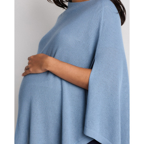Lightweight Cotton Cashmere Nursing Shawl | Mountain Spring Blue