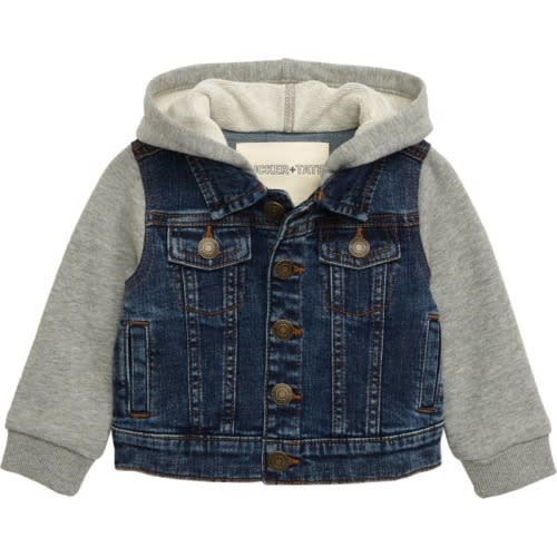 Baby Hooded Denim Jacket, 3M, Camp Wash