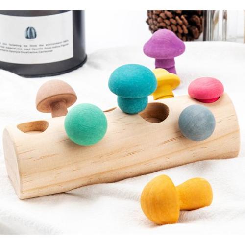 Wooden Mushroom Picking Toy / IFIT Montessori Infant
