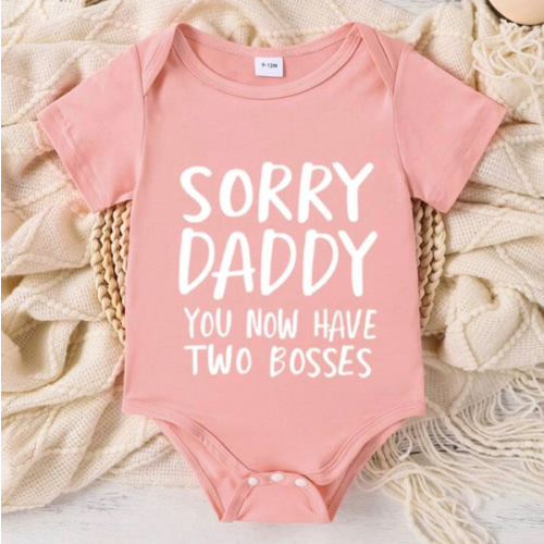SHEIN Playful Pals Baby Girl's Valentine's Day/New Year's Letter Print Bodysuit For Spring/Summer | SHEIN USA