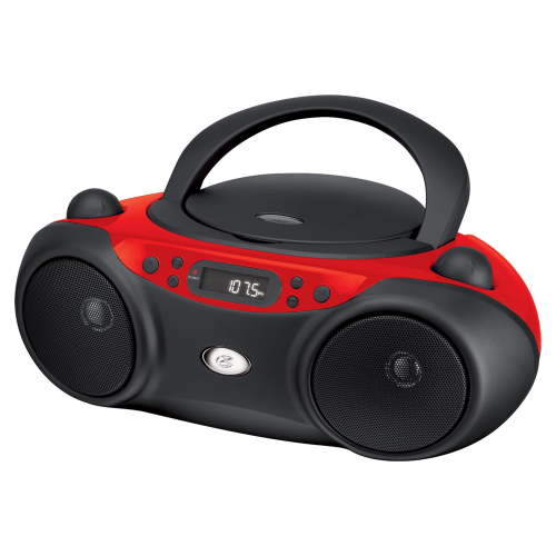 GPX CD Boombox, AM/FM, LED Display, BC232R, Red