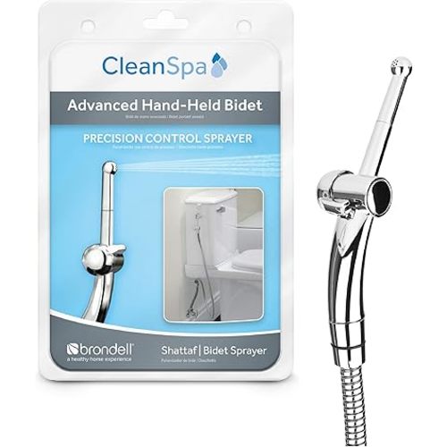 Brondell Hand Held Bidet Sprayer for Toilet: Brondell CleanSpa Advanced Bidet Attachment, Precision Pressure Control Jet Spray, Ergonomic Handheld Bidet for Toilet, Toilet Water Sprayer & Hose Set