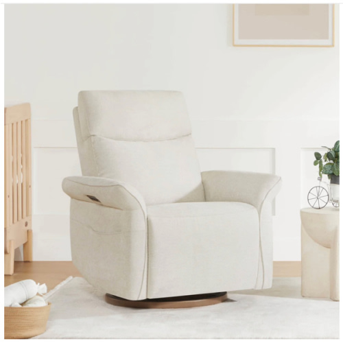 Vinca Power Swivel Nursery Glider Recliner with Power Lumbar & Headrest
