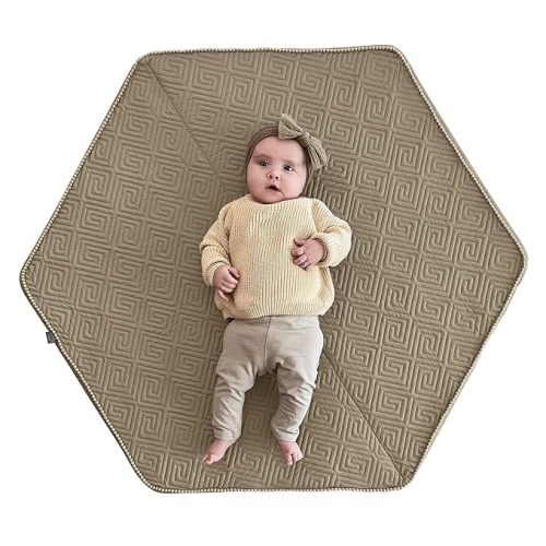Boppy Baby Play Mat - Flat-Folding Foam Baby & Toddler Play Mat for Tummy Time and Kids Play Time, Firm, Non-Skid, Durable with Machine Washable Cover - Natural