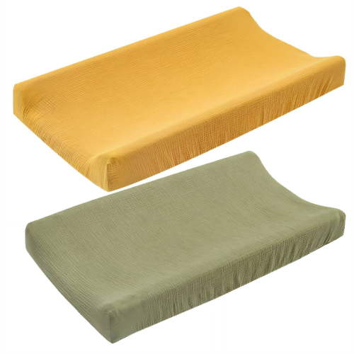 AUQ 2 Pcs Changing Pad Cover,Breathable Cotton Baby Lounger Cover,Soft Baby Lounger Pillow Cover,Washable Changing Pad Covers,Style 7