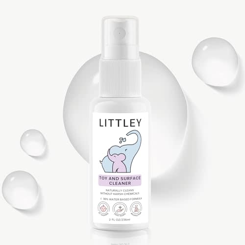 Littley Toy & Surface Cleaner | 2 oz | Alcohol-Free HOCl Spray for Baby Toys & High-Touch Surfaces | Fragrance-Free Formula | Gentle Cleaning for Everyday Messes