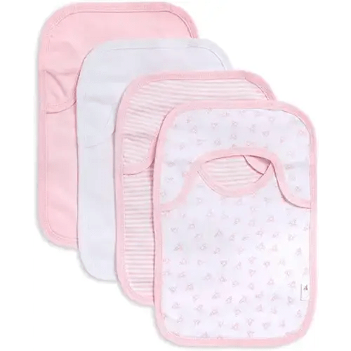 Burt's Bees Baby Infant Pull On Bibs, 100% Organic Cotton Lap Shoulder Style Drool Cloths, Newborn Essentials