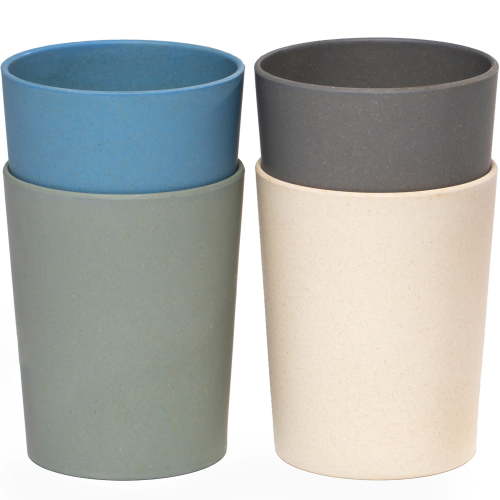 WeeSprout Bamboo Toddler Cups Set of 4, 10 oz Dishwasher Safe, Lightweight