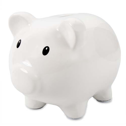 Baby Essentials My First Piggy Bank for Newborns, Infants and Toddlers in White