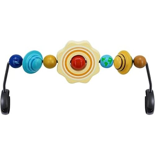 Baby Bjorn Bouncer Toy Bar, Hand-Painted Wooden Toy for Baby Bouncer Soft & Bliss, Easy to Attach and Remove, Child-Friendly Materials, Rich Color Design for Curious Babies, Sun & Planets