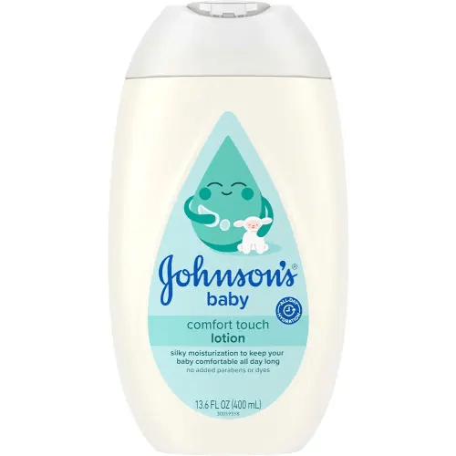Johnson's Baby Comfort Touch Newborn Baby Face & Body Lotion, Silky Moisturizing Lotion, Baby Essentials, Hypoallergenic, No added Parabens &Dyes, 13.6 fl. oz