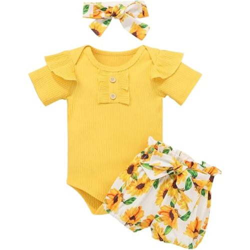 6-12 months - Baby Girl Clothes Infant Newborn Girl Outfits Summer Clothes Romper Short