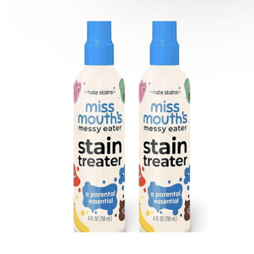 Miss Mouth's Messy Eater Stain Treater Spray - 4oz 2 Pack Stain Remover - Newborn & Baby Essentials - No Dry Cleaning Food, Grease, Coffee Off Laundry, Underwear, Fabric