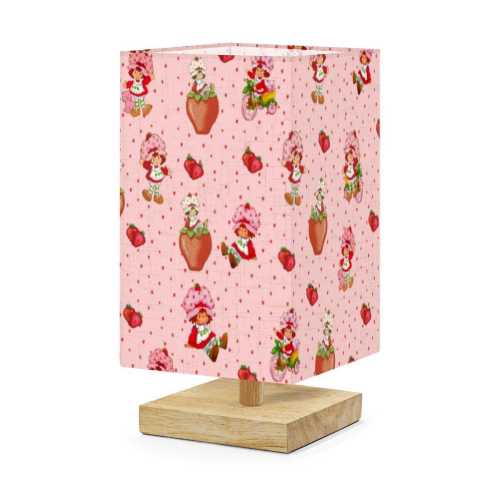 Strawberry shortcake cake inspired square Table Lamp.Strawberry Shortcake Lamp, Cute Strawberry Girl Lamp, Kids Room Lighting.