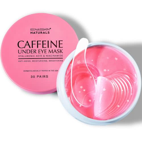 Enaskin Naturals Caffeine Under Eye Patches for Dark Circles & Puffiness | Each pack includes 30 pairs patches, help de-puff and refresh tired eyes, reducing the look of dark circles and undereye bags