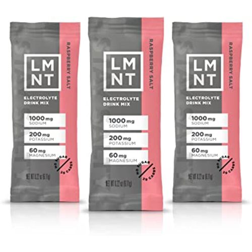 LMNT Zero Sugar Electrolytes - Raspberry Salt | Drink Mix | 30 Count