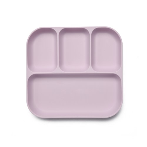Little Rawr Silicone Food Tray 4 Compartment Lilac
