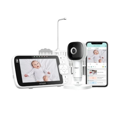 Oricom OBH650AI Skyview AI 5" Smart HD Baby Monitor with Cot Stand