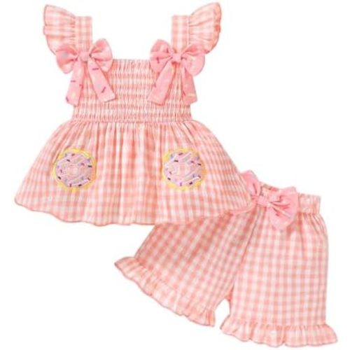 YOUNGER TREE Toddler Girl Clothes Baby Girls Ruffle Sleeveless Bowknot Dress Tops Shorts Set Cute Summer Kids Outfits