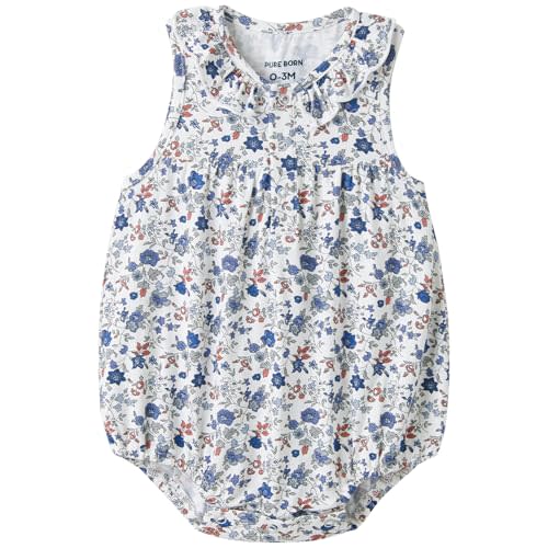 pureborn Baby Girls Boys Bodysuit One-Piece Romper 0-24 Months | OEKO-TEX Certified, Cotton, Viscose from Bamboo, Snap Closure, Embroidered Ready, Long & Short Sleeve, Machine Wash