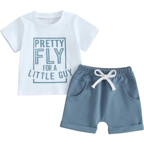 Kupretty Baby Boy Clothes Toddler Summer Outfit Short Sleeve T-Shirt Tee Tops Joggers Casual Shorts 2Pcs Clothing Set