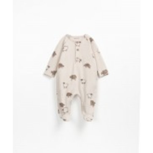 Newborn knit jumpsuit with sheep print - PlayUp