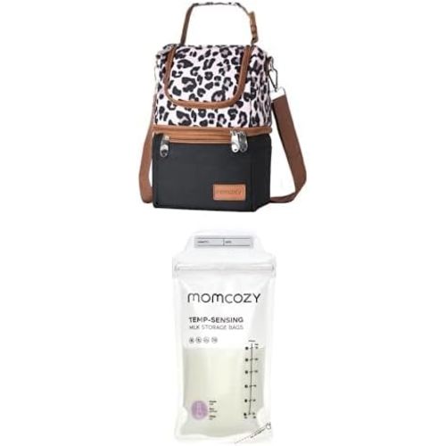 Momcozy Insulated Baby Bottle Bag, Multi-Function Breastmilk Cooler Bag Breastmilk Storing Bags, Temp-Sensing Discoloration Milk Storing Bags for Breastfeeding