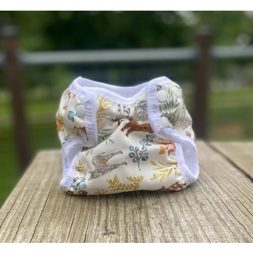 Farm Animal Newborn Cloth Diaper with umbilical cord snap