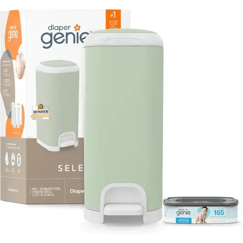 Diaper Genie Select Pail (Green) -  Stainless Steel