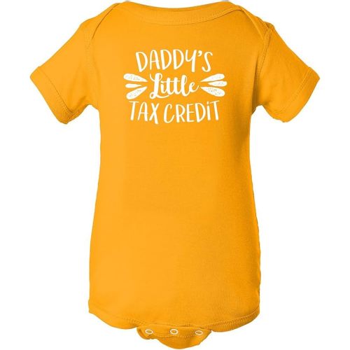 UGP Campus Apparel Daddy's Little Tax Credit - Funny Baby Dad Joke Humor Infant Creeper Bodysuit