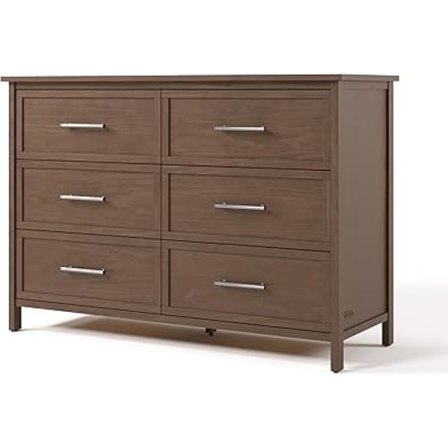 Graco Classic 6-Drawer Dresser (Hazelnut) – GREENGUARD Gold Certified, Premium Wood Double Dresser for Bedroom, Classic Design with Interlocking Drawer System & Pre-Installed Tracks