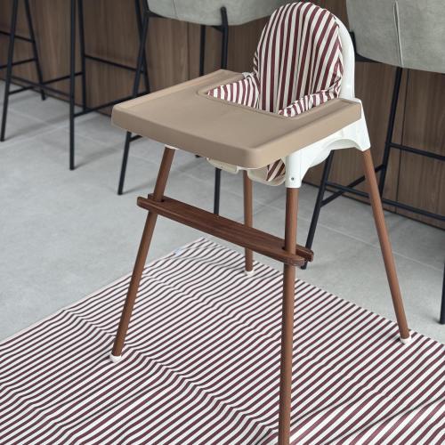 Wipeable Splash Mat - Brown Striped Print