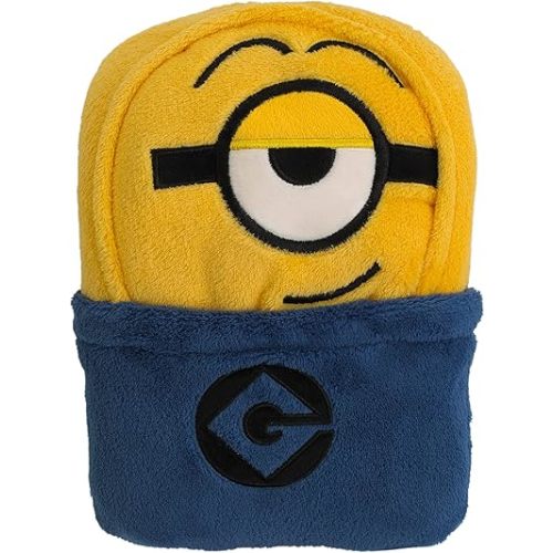 Illimuniation Lazy Minions Club Yellow, Blue and White, Minion Character Shaped Toddler Blanket