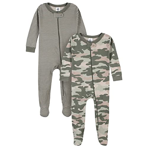 Gerber Baby Boys' 2-Pack Footed Pajamas