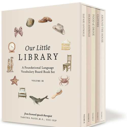Our Little Library Vol. 2: First 100 Words Board Book Box Set, including Ocean Animals, Safari Animals, Food and Drink, Clothes, and Around the House (Tabitha Paige Children's Book Series)