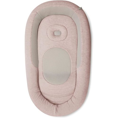 Inglesina Welcome Pod Baby Lounger, Delicate Pink - U.S. Compliant Infant Lounger for 0-8 Months - with Ergonomic Support for Supervised Tummy Time & Play - Breathable Bamboo & Cotton