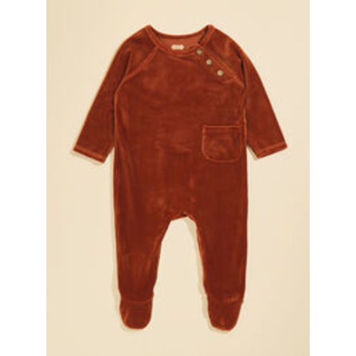 Connor Ribbed Footie by MudPie in Burnt Orange | Tullabee