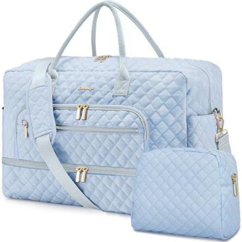 Travel Duffle Bag Weekender for Women - Carry-On Overnight Bag Personal Item Bag with Shoe Compartment & Wet Pocket Large Weekend Tote Bags with Toiletry Bag Hospital Bags for Labor and Delivery