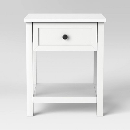 Traditional Side Table with Storage Drawer Classic White - Room Essentials™
