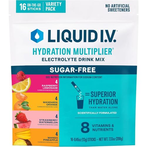 Liquid I.V. Sugar Free Electrolyte Packets, Classic Variety Pack, 16 Count